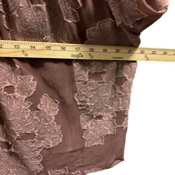 Wilfred Aritzia Lourdes Floral Embroidered Long Sleeve  Mauve Blouse Size M - Picture 6 of 10